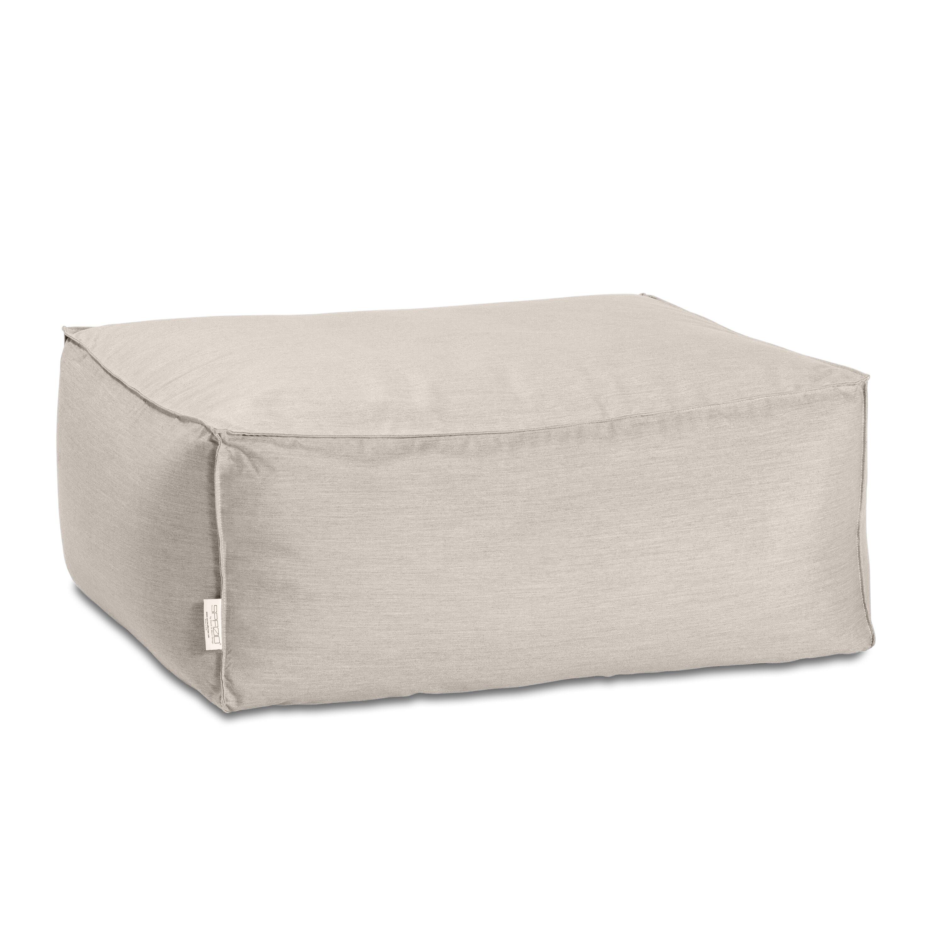 Back. Jaxx - Baya Outdoor Ottoman - Sunbrella, Silver - Silver.