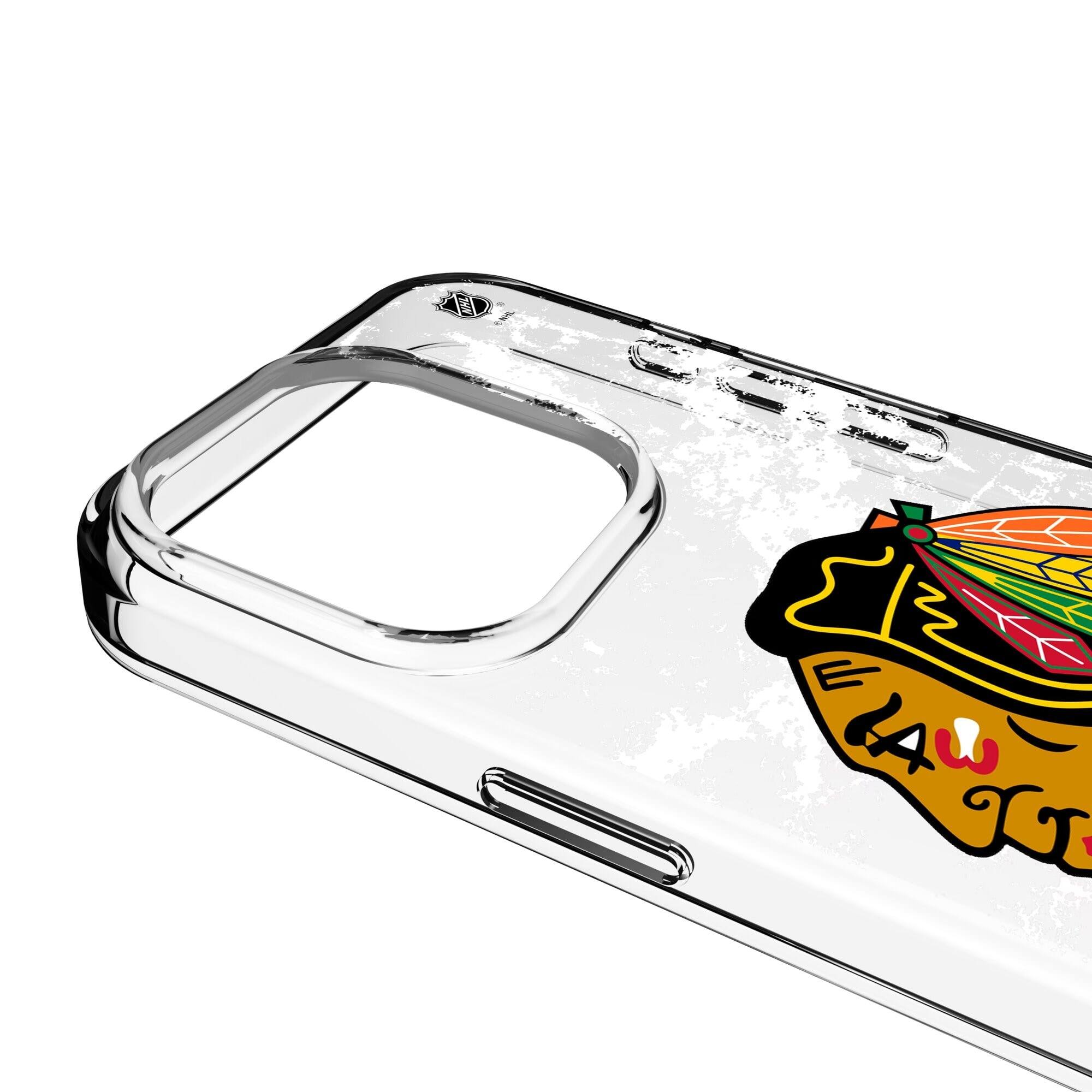 Alt View 2. Keyscaper - Chicago Blackhawks iPhone Stripe Clear Ice Case - 13 Pro - Multicolor.