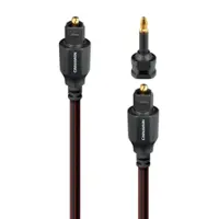 AudioQuest - Cinnamon Optical 16.4' Digital Toslink Fiber-Optic Cable + Mini-Adaptor with Toslink to Toslink Connectors - Black/Red Stripes - Front_Zoom