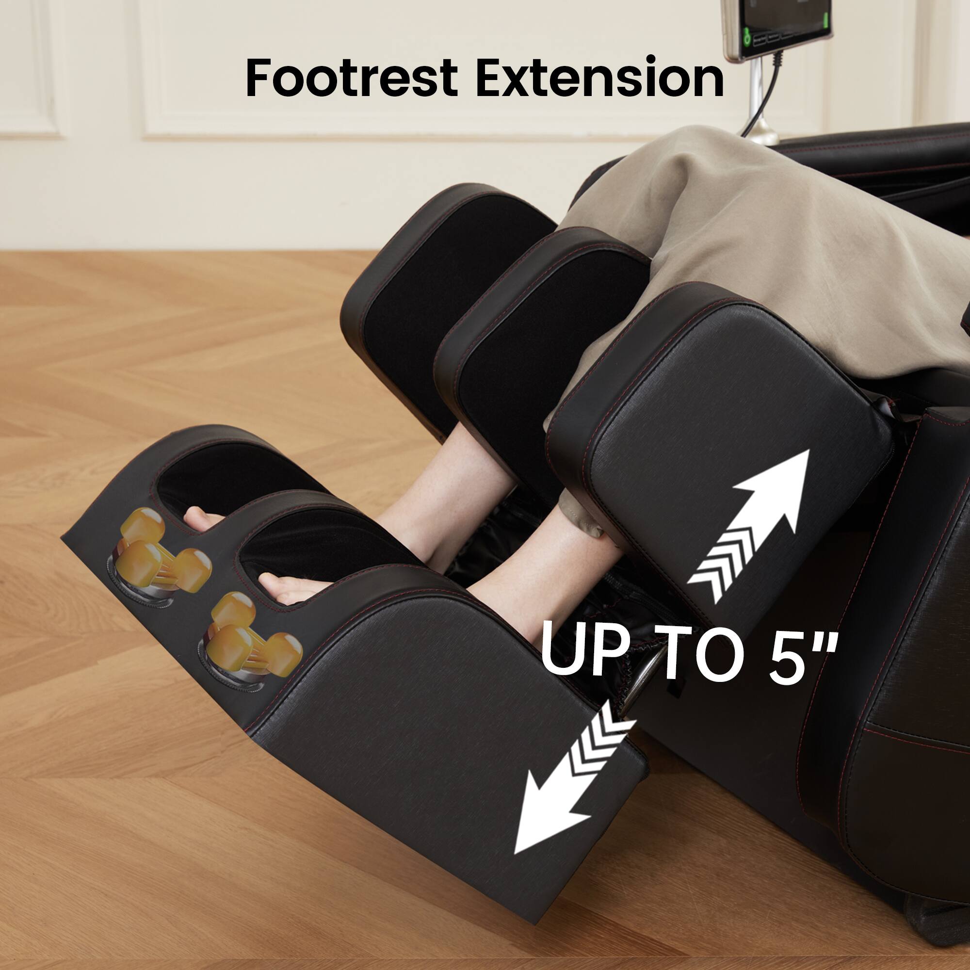 Footrest Extension  
UP TO 5"