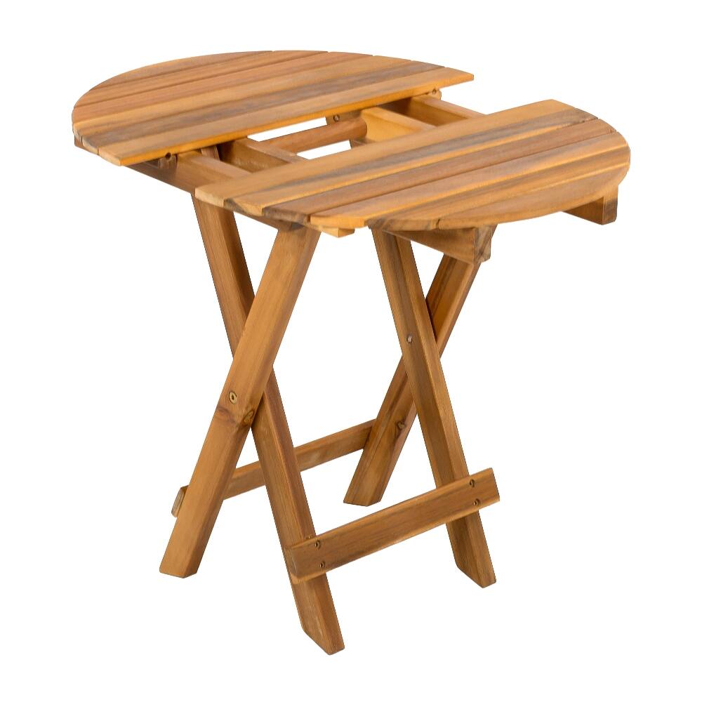Alt View 1. Loheer - Loheer Foldable Acacia Wood Side Table Teak Finish Outdoor End Table No Assembly - Teak.
