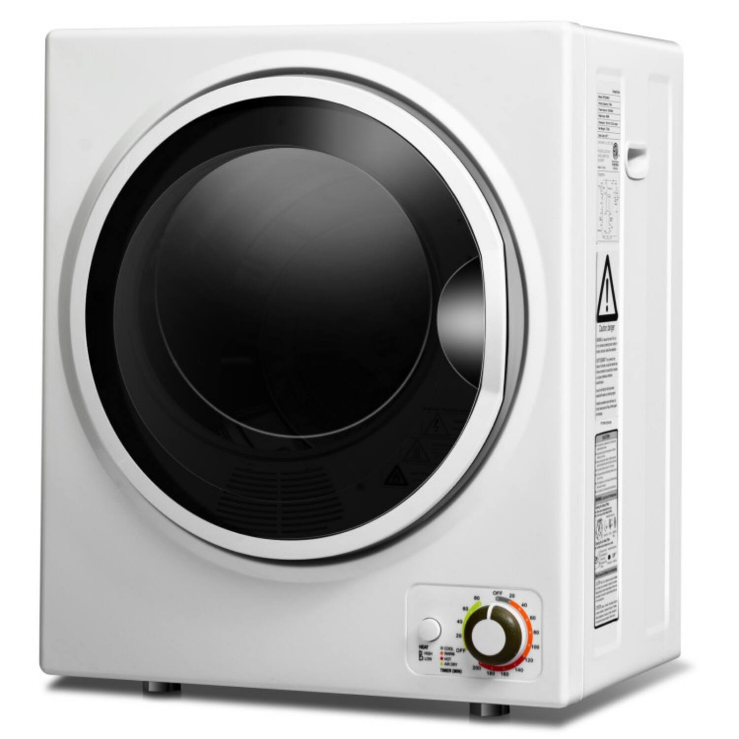 Alt View 4. LUCKY ONE - 1.5 cu.ft Wall Mount Clothes Dryer with Stainless Steel Tub - 10 lbs Capacity Ventless - White.