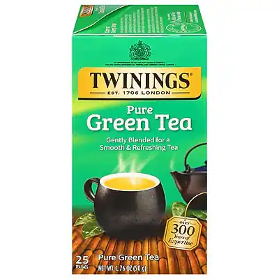 TWININGS
EST. 1706 LONDON
Pure Green Tea
Gently Blended for a Smooth & Refreshing Tea
25 TEABAGS
NET WT. 1.76 OZ (50 g)
Over 300 Years of Expertise
Pure Green Tea