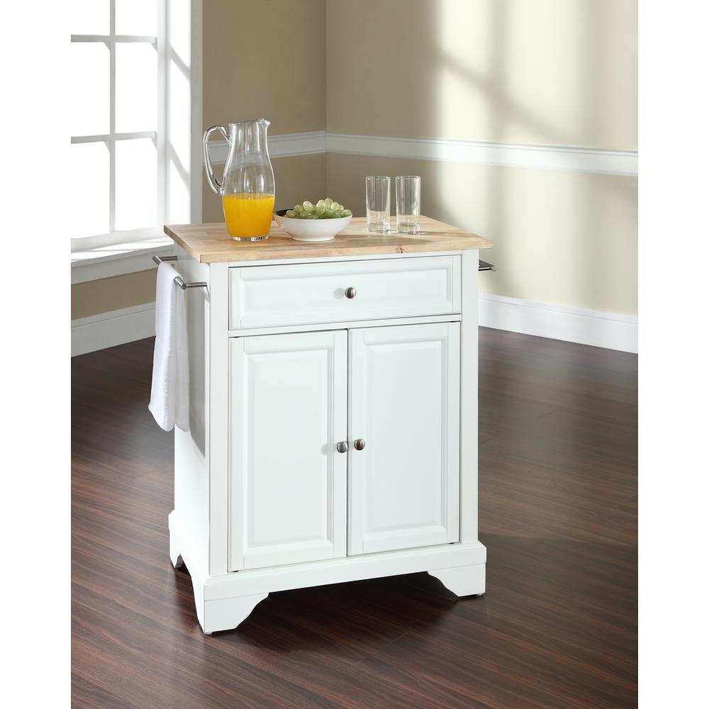 Left. Crosley Furniture - Lafayette Wood Top Portable Kitchen Island/Cart - White.