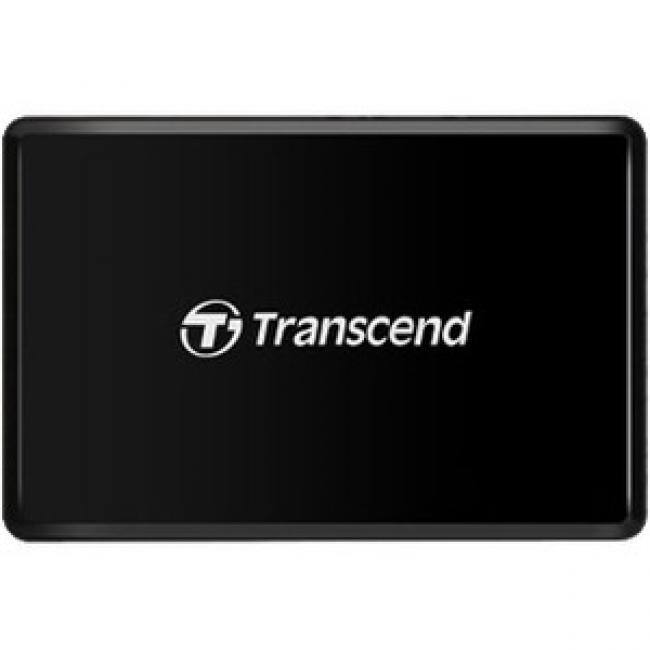 Front. Transcend - Transcend Flash Reader - SD, microSD, CompactFlash, SDHC, SDXC, microSDHC, microSDXC, TransFlash - USB 3.1 - Black.