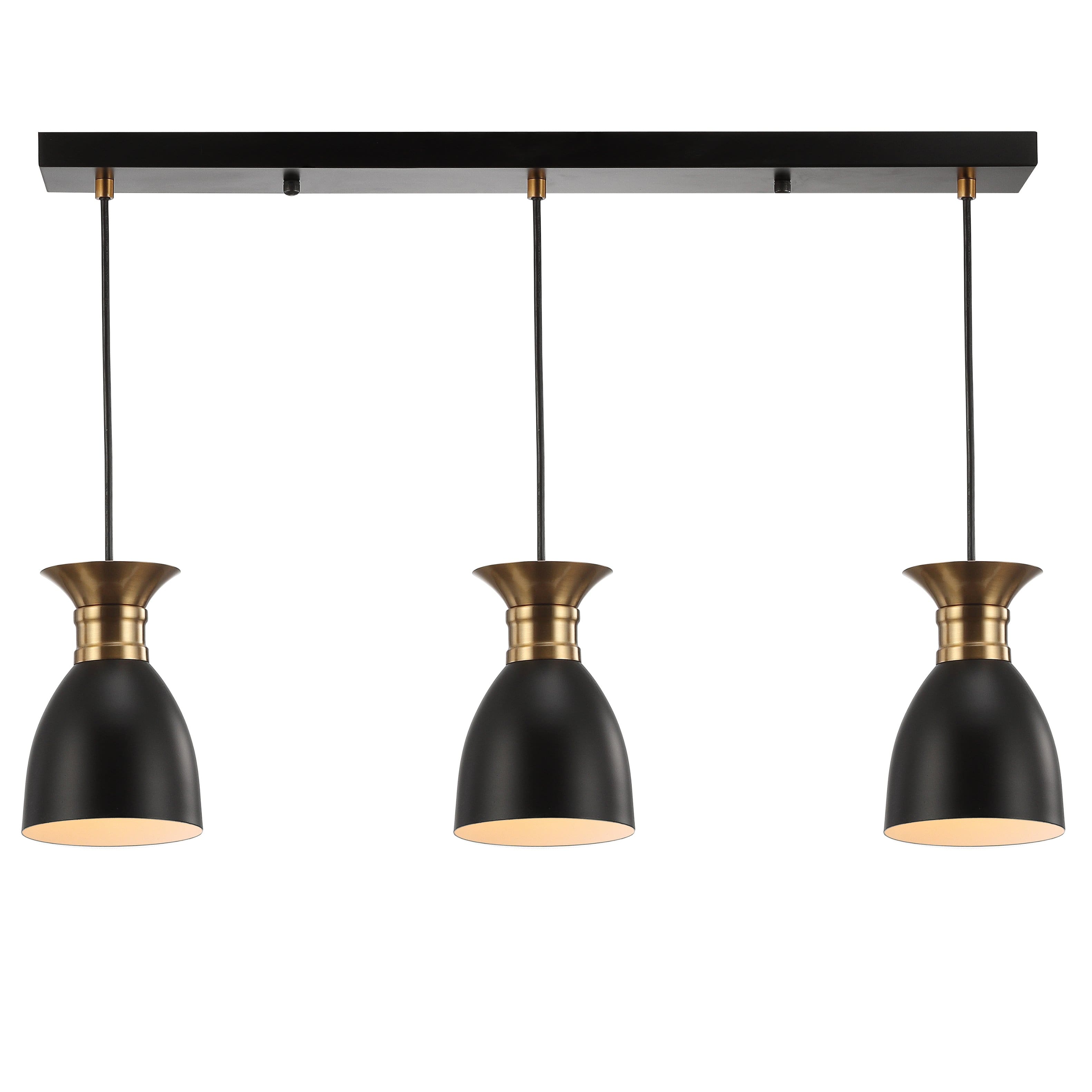 "Jonathan Y - Edison 33.25"" Linear 3-Light Metal Linear LED Pendant - Black/Brass Gold" price history on PriceWatchPro