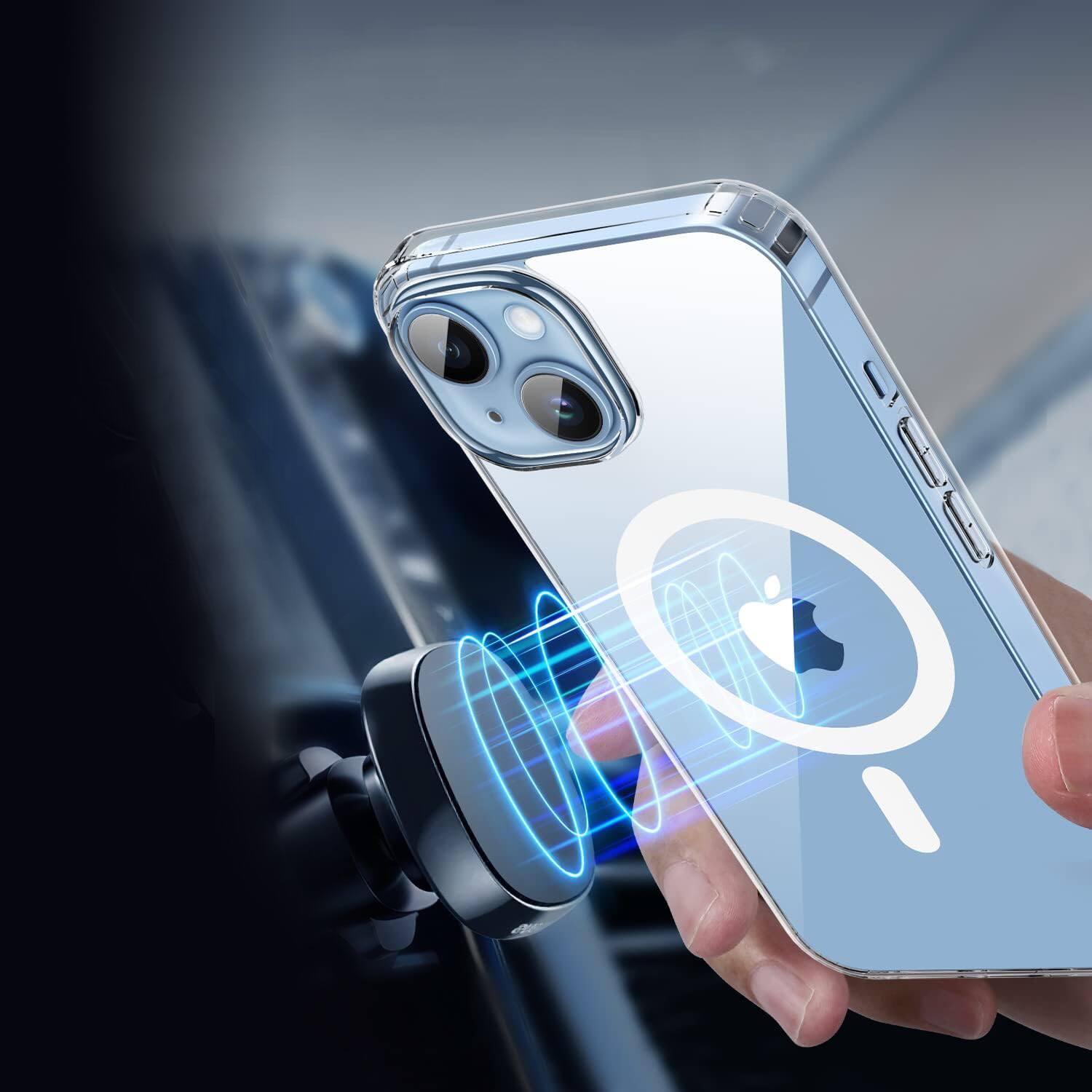 Left. SaharaCase - Venture Series Case Compatible with Magsafe Case for iPhone 15 Plus - Clear - Clear.