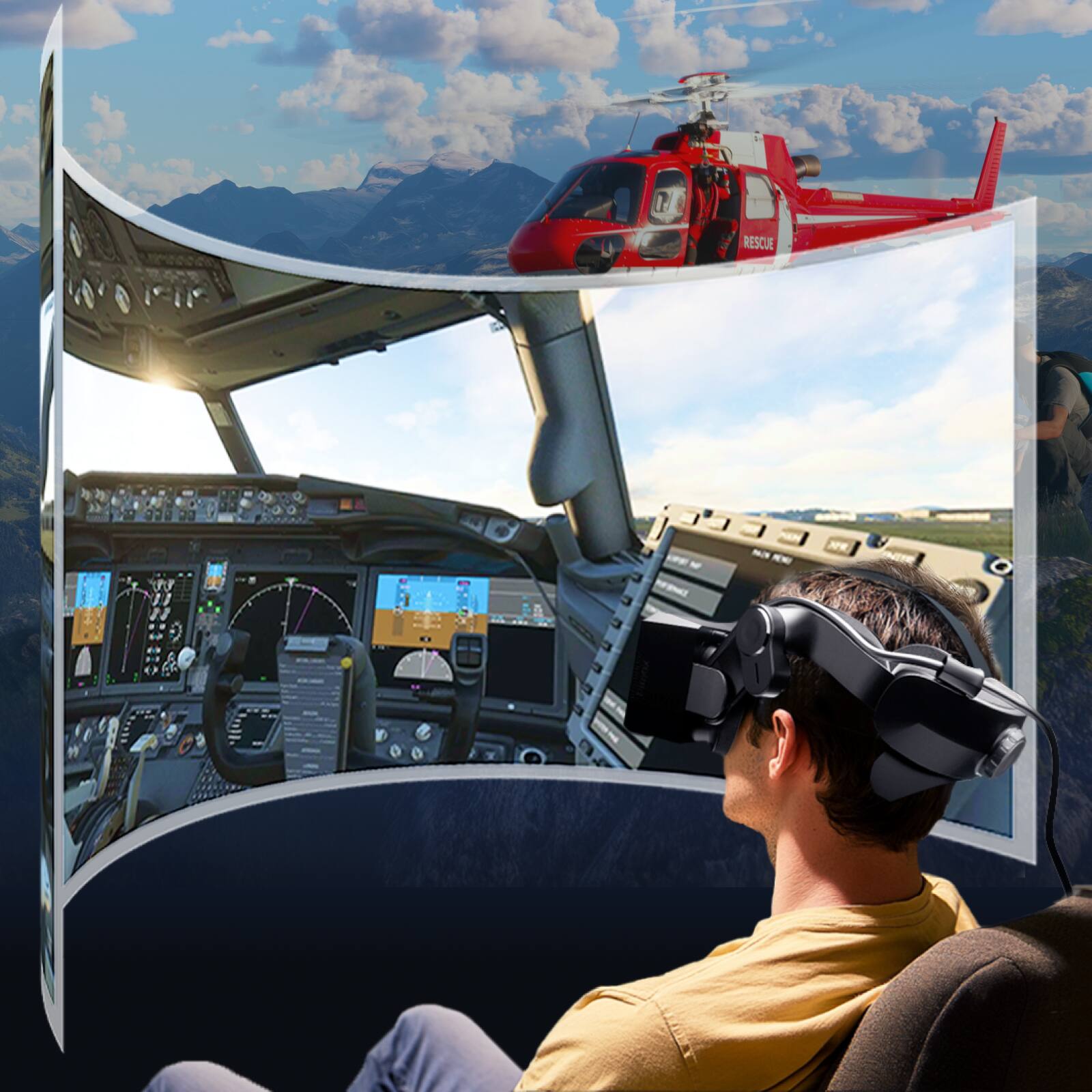 Alt View 7. Pimax - Crystal Light Prime PCVR Headset - 8K Resolution QLED Display - Subscription Required - Black.