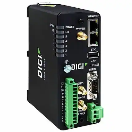 WAN/ETH1
DIGI 1X30
DIGI POWER
LTE 5 4 3 2 1
POWER WWAN1
LTE 5 4 3 2
ETH2
ERASE
SERIAL
12
GNSS 11 10 8
WAN2
7 10987654321
2 4 3 6 5
A
30V MAX