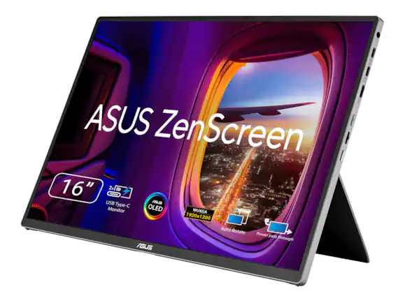 ASUS ZenScreen 16" 2x USB Type-C OLED Monitor WUXGA 1920x1200
ASUS
Auto Rotate
Power pass through