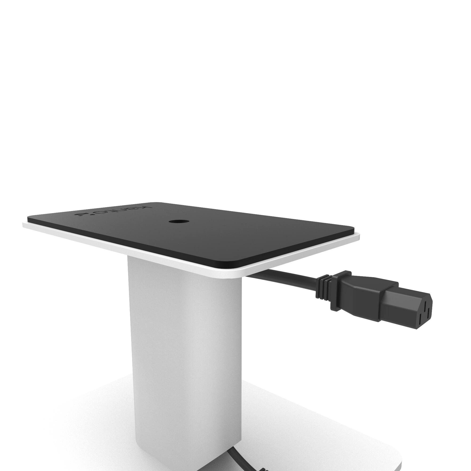 Alt View 2. Kanto - 6" Universal Desktop Speaker Stands with Cable Management, Pair - White.