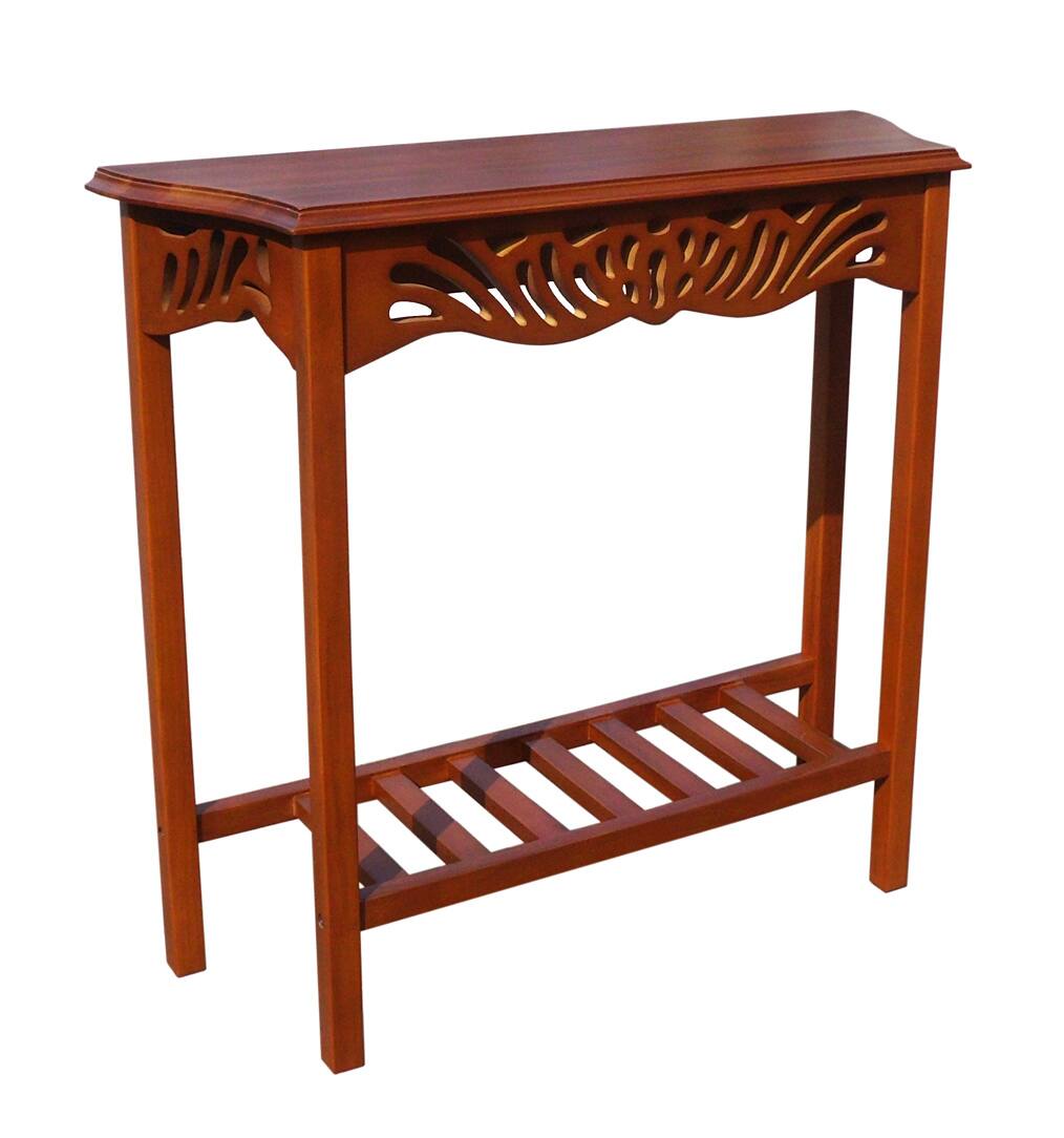 Dart - Honey Entrance Wall Table - Mahogany
