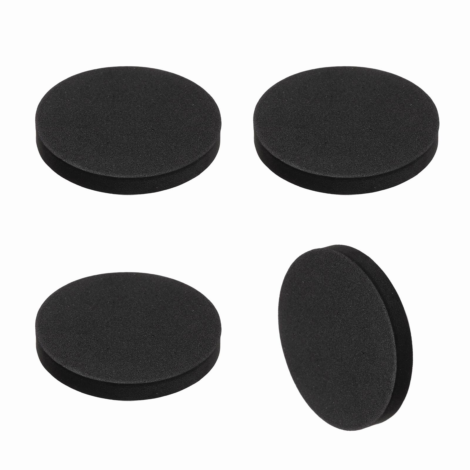 Front. Unique Bargains - Single Sided Speaker Isolation Pads 60x8mm Round EVA Acoustic Foam Anti-Vibration Feet for Speaker Subwoofer, 4pcs - Black.