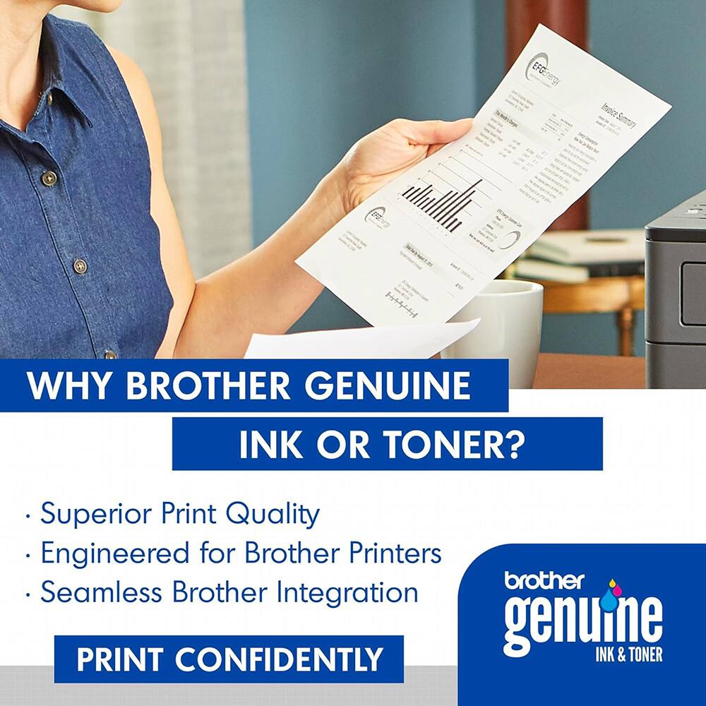 WHY BROTHER GENUINE INK OR TONER?

- Superior Print Quality
- Engineered for Brother Printers
- Seamless Brother Integration

PRINT CONFIDENTLY

brother genuine
INK & TONER