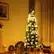 Alt View 14. Costway - 7.5ft Snow Flocked Pencil Christmas Tree Hinged Pine Cones - Green/White.