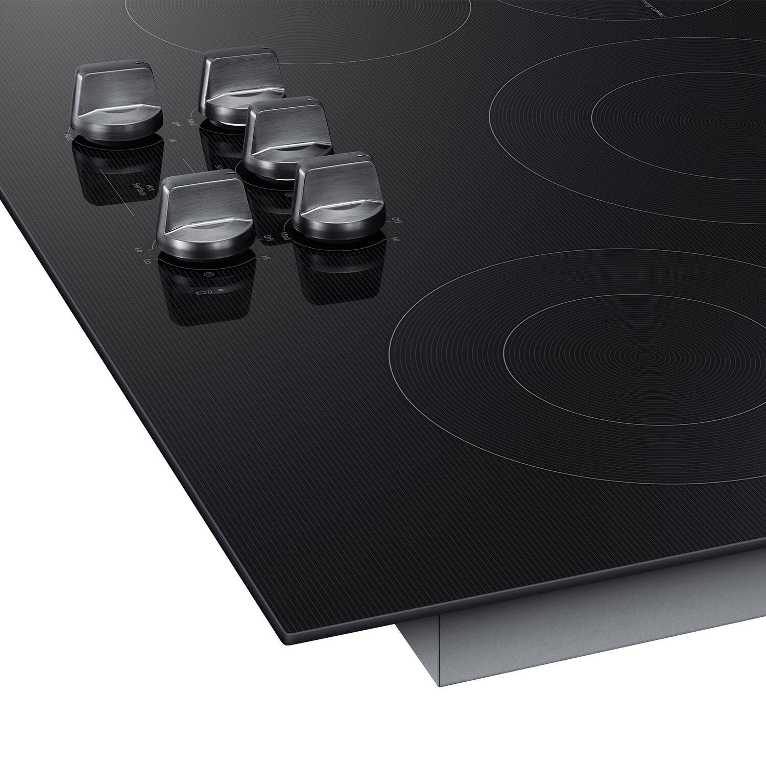 Alt View 23. Samsung - 30" Electric Cooktop with 5 Burners and ENERGY STAR Certified Cooktop with Illuminated Knobs - Black.
