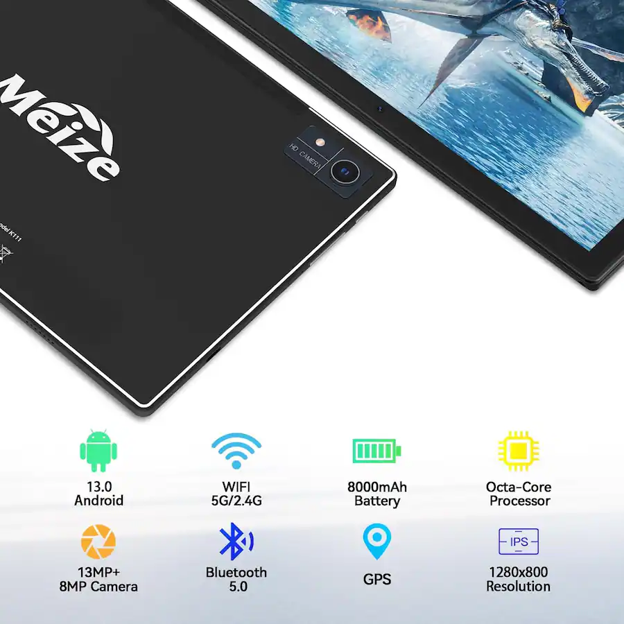 MEIZE Latest 2026 Android 14 Tablet, 128GB+24(8+16 Expand)GB/512GB ...