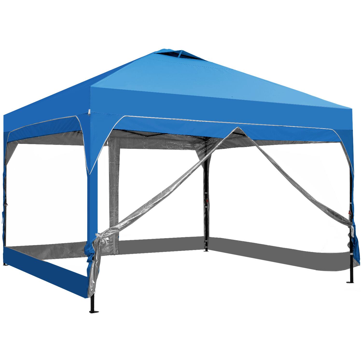 Angle. Ainfox - Ainfox 12x12 Pop Up Canopy Tent,Outdoor Gazebo with Carrying Bag,Easy Up Canopy for Events,Parties,Camping - Blue.