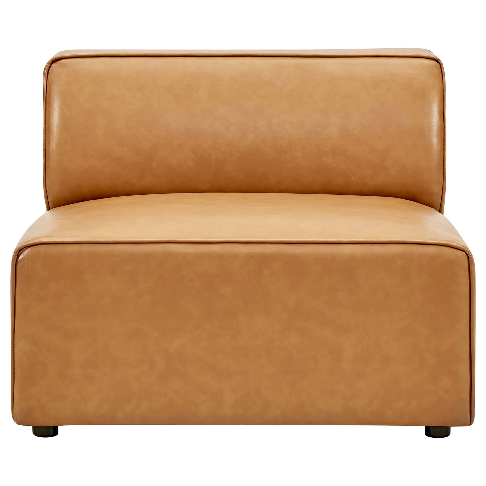 Back. Modway - Mingle Vegan Leather Armless Chair by Modway - Tan.