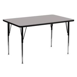 Emma + Oliver - 30x60 Rectangle HP Laminate Adjustable Activity Table - Gray