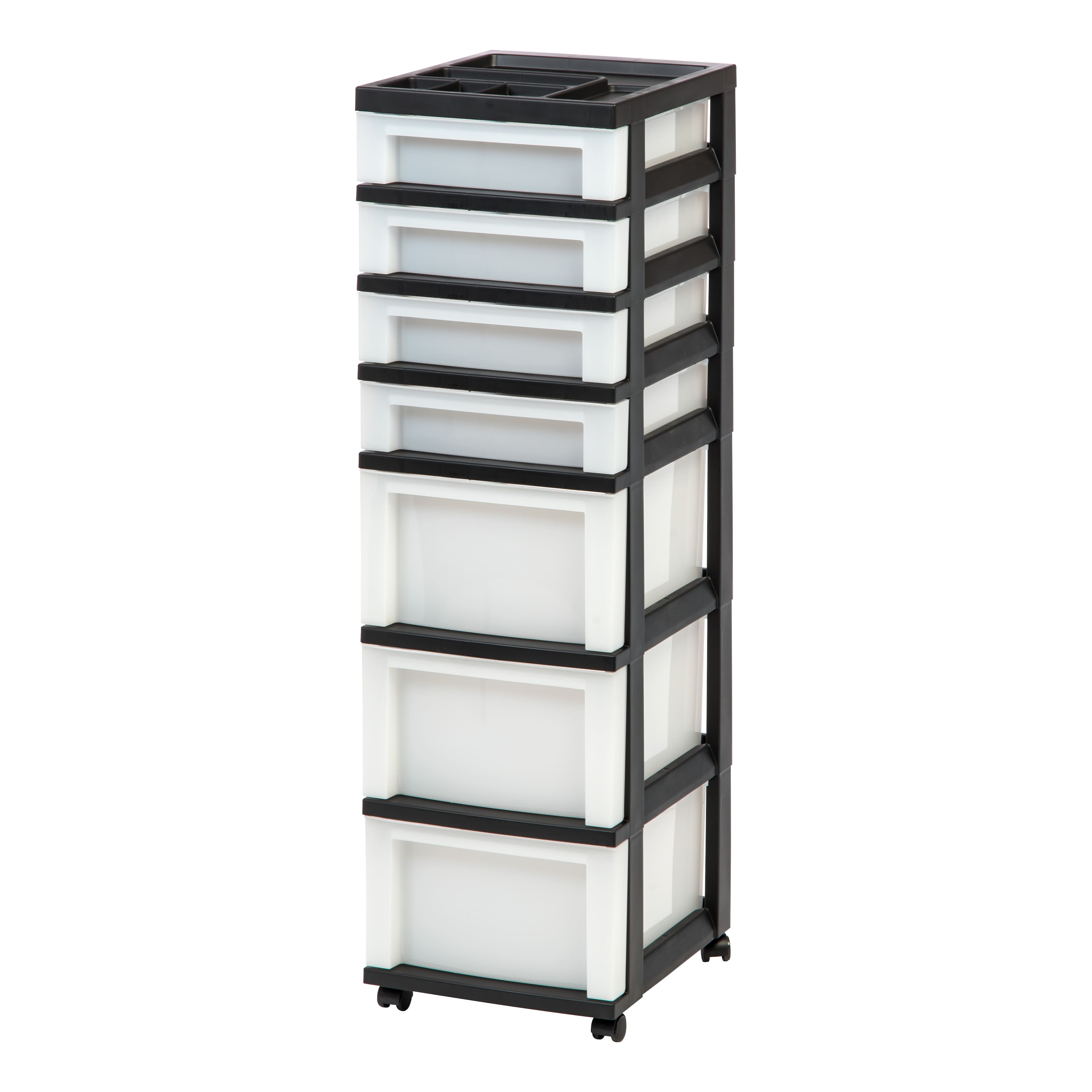 IRIS USA - Plastic Rolling Storage Cart with Drawers - Black/Pearl price history on PriceWatchPro