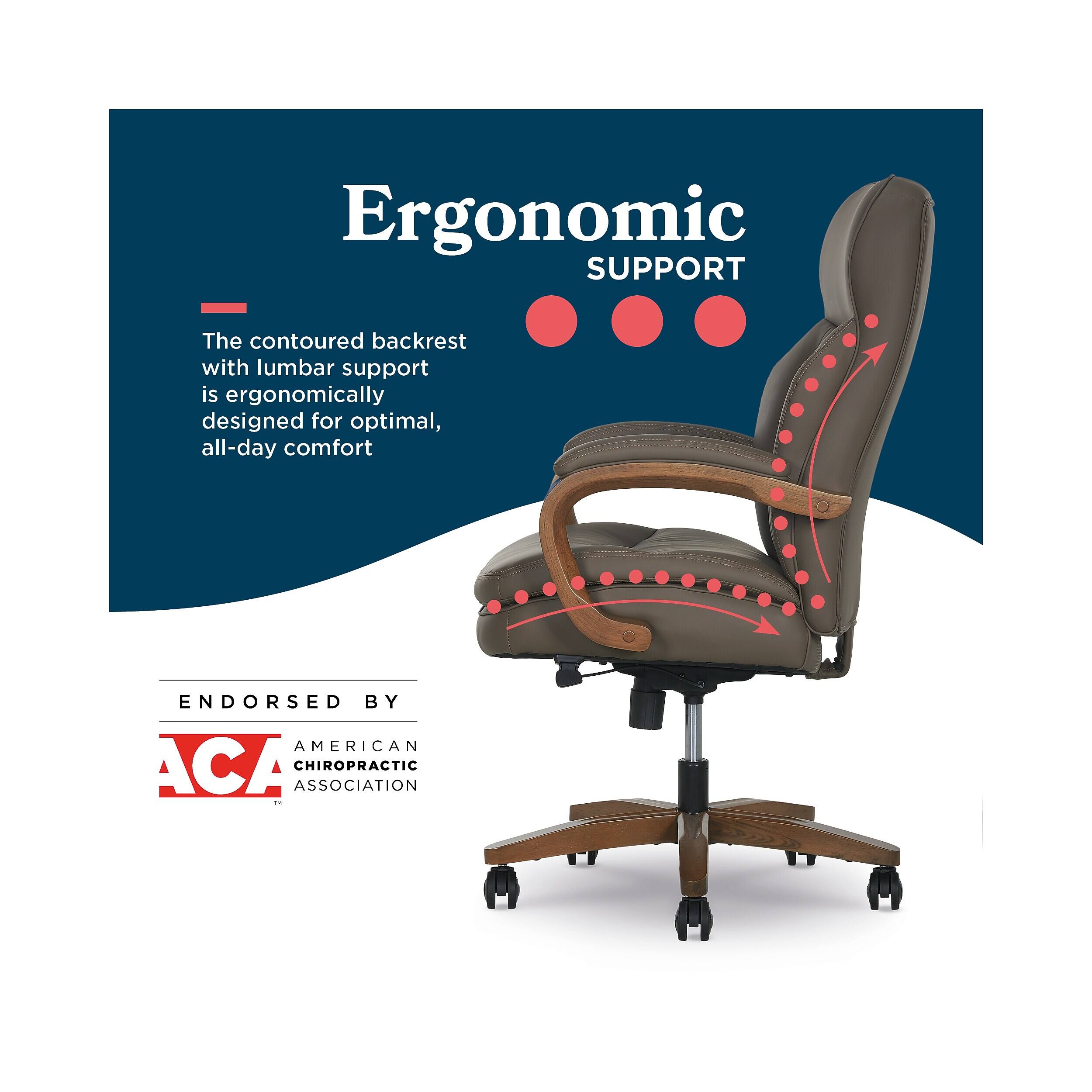 Ergonomic SUPPORT

The contoured backrest with lumbar support is ergonomically designed for optimal, all-day comfort

ENDORSED BY AMERICAN ACA ASSOCIATION CHIROPRACTIC