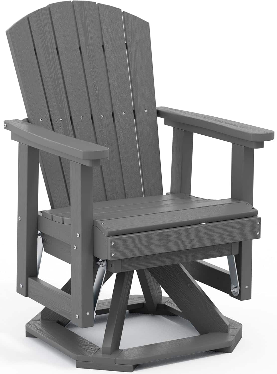 SERWALL - HDPE Outdoor Swivel Glider 360-degree Wood-like All-weather Patio Rocking Chair - Gray price history on PriceWatchPro