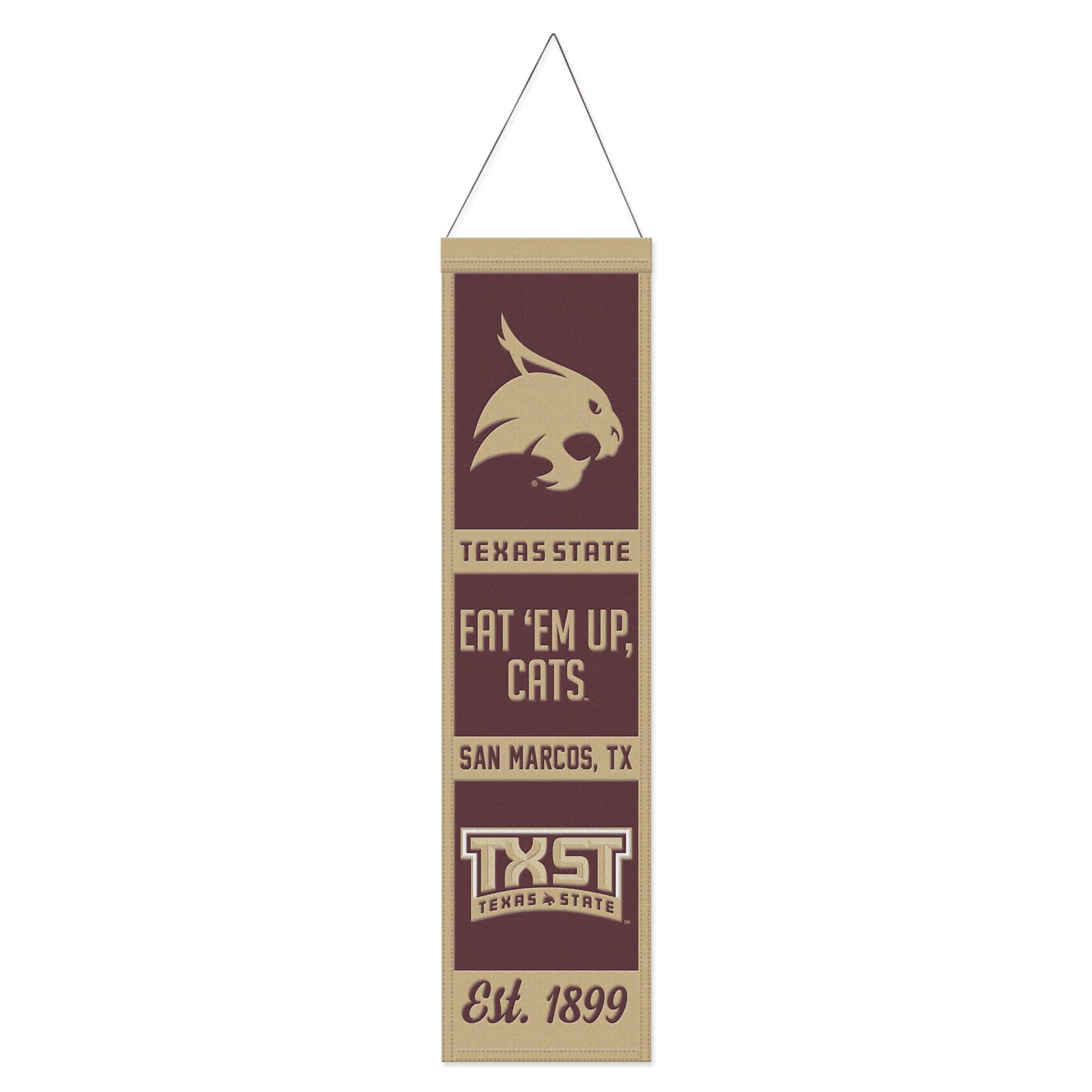 WinCraft - Texas State Bobcats 8" x 32" Wool Evolution Banner - Multicolor