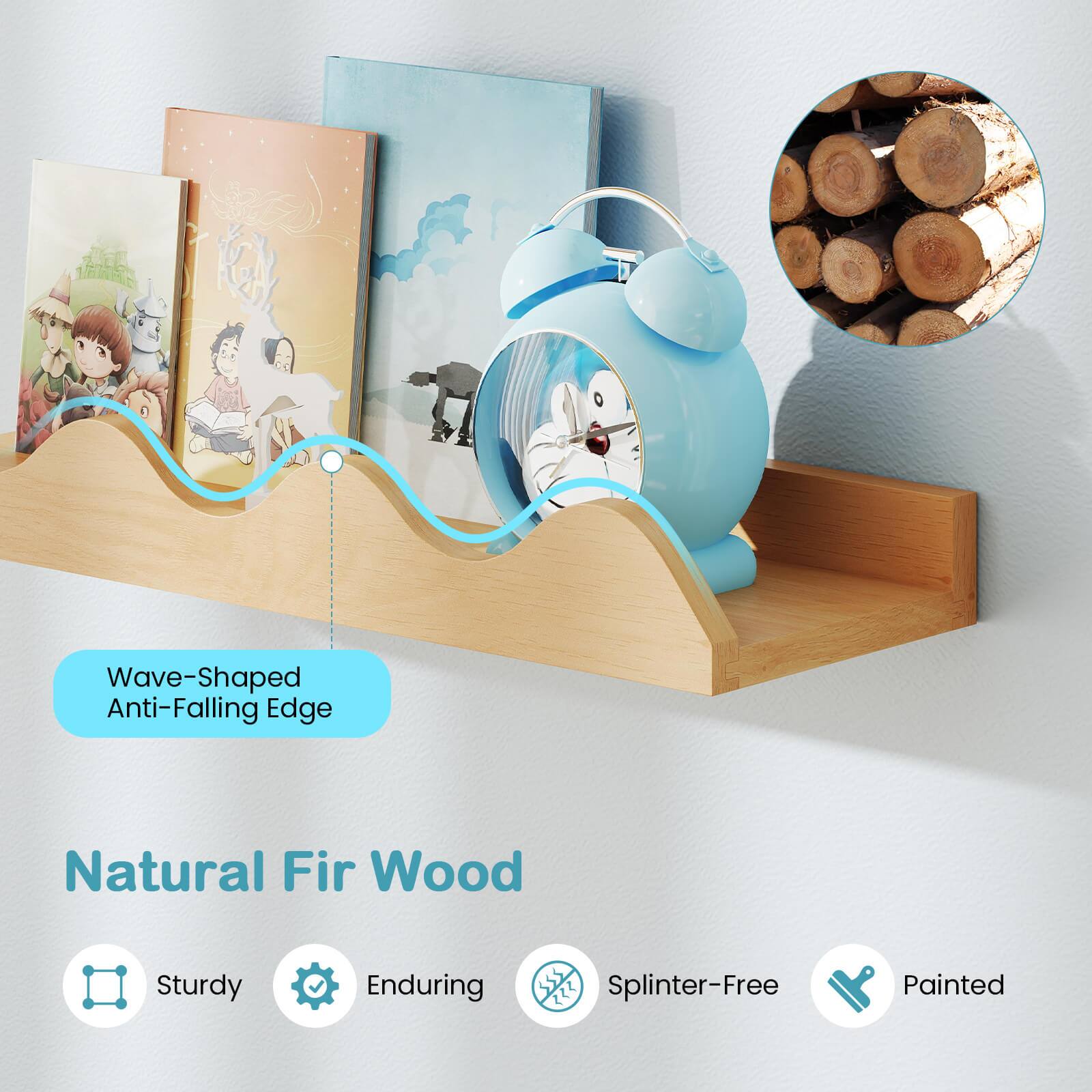 Wave-Shaped Anti-Falling Edge

Natural Fir Wood

Sturdy  
Enduring  
Splinter-Free  
Painted