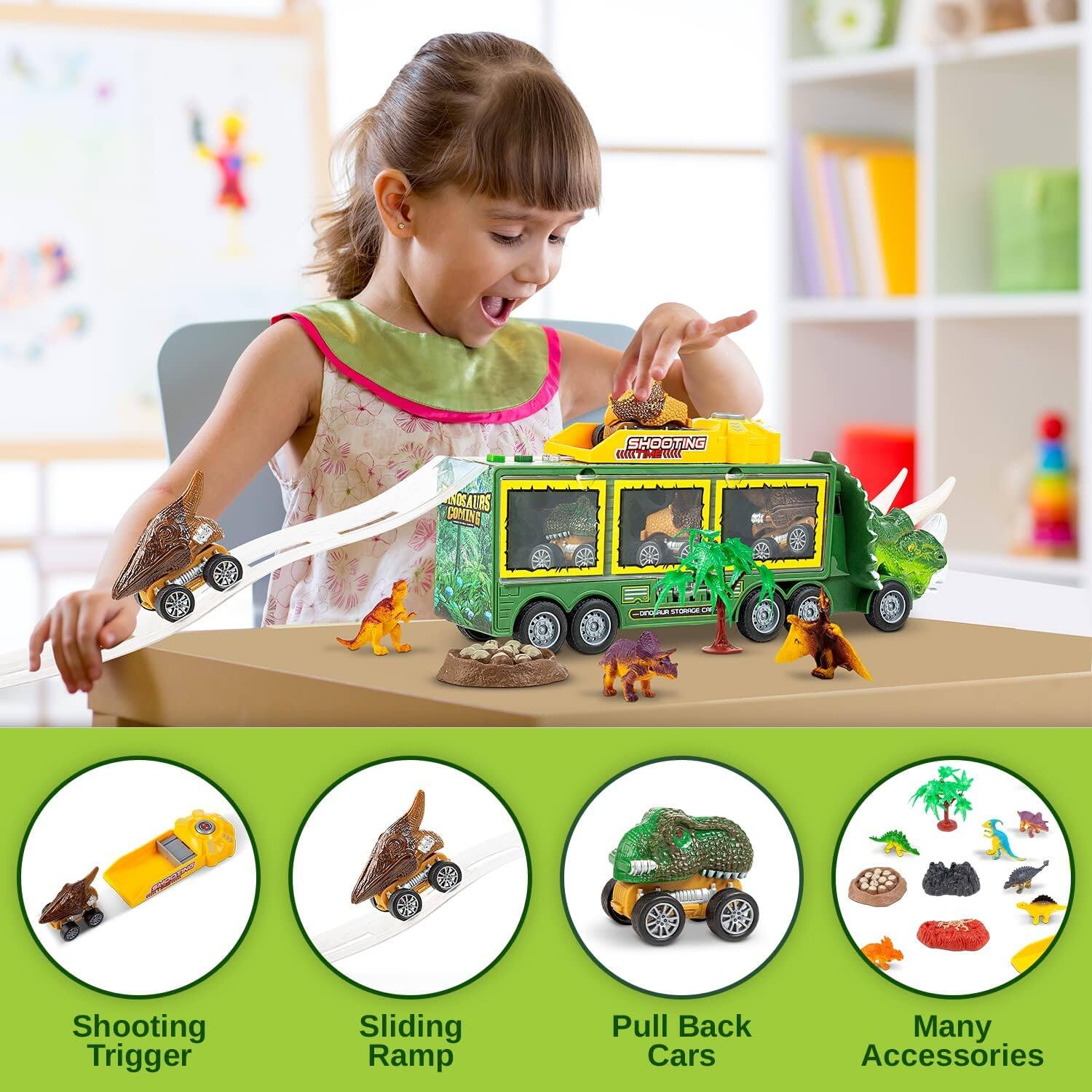 SHOOTING TRIGGER, SLIDING RAMP, PULL BACK CARS, MANY ACCESSORIES