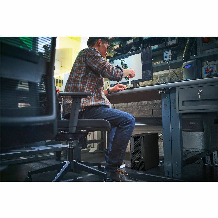 Alt View 2. HP - HP Z1 G1i Desktop Computer - Intel Core Ultra 7 265 - 16 GB - 512 GB SSD - Tower - Black - Intel Q870 Chip - Windows 11 - Black.