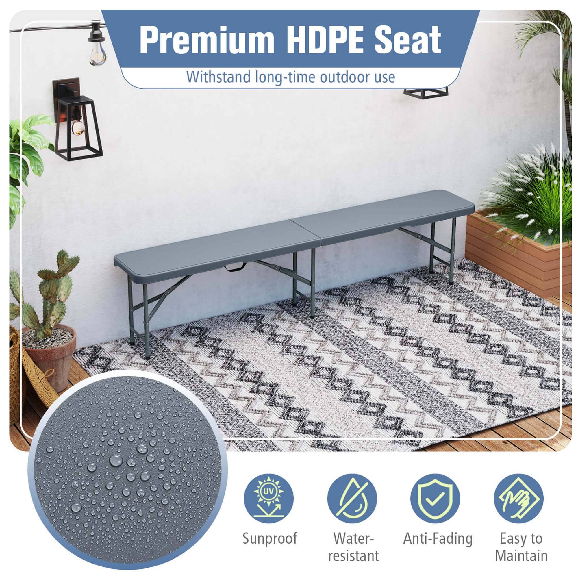 Premium HDPE Seat Withstand long-time outdoor use Sunproof Water-resistant Anti-Fading Easy to maintain