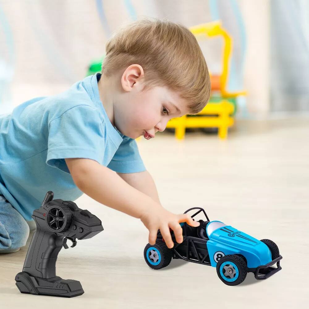 Alt View 1. Contixo - Buggy RC Car – 1:14 Scale Dual-Speed 4WD All-Terrain Remote Control Race & Drift Car for Kids - Blue.