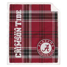 Pegasus - Alabama Crimson Tide 50" x 60" Playmaker Plaid Ultra Cozy Sherpa Throw - Multicolor