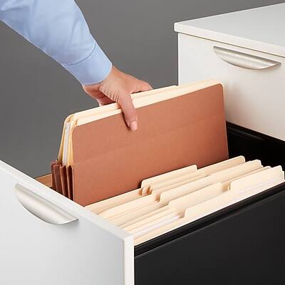 Alt View 4. Staples -  Reinforced File Pocket, 5.25" Expansion, Legal Size, 8.5"x14",  Brown, 10/Box ” - Brown.