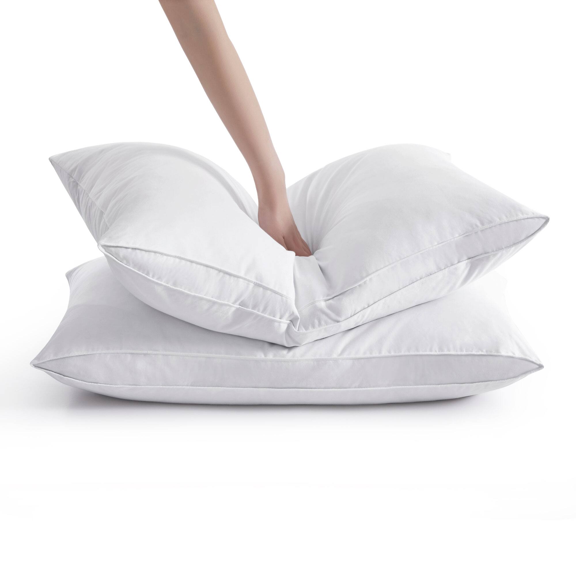 Left. Peace Nest - Peace Nest Gusseted Goose Down Feather Pillows Set of 2 - White.