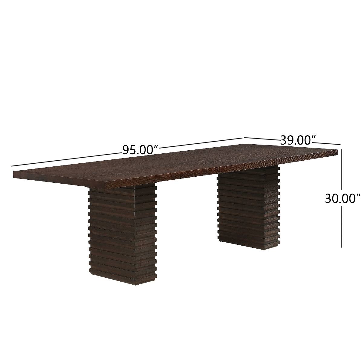 Loheer 95 Inch Dining Table Solid Wood and MDF Seats 8 Espresso - Best Buy