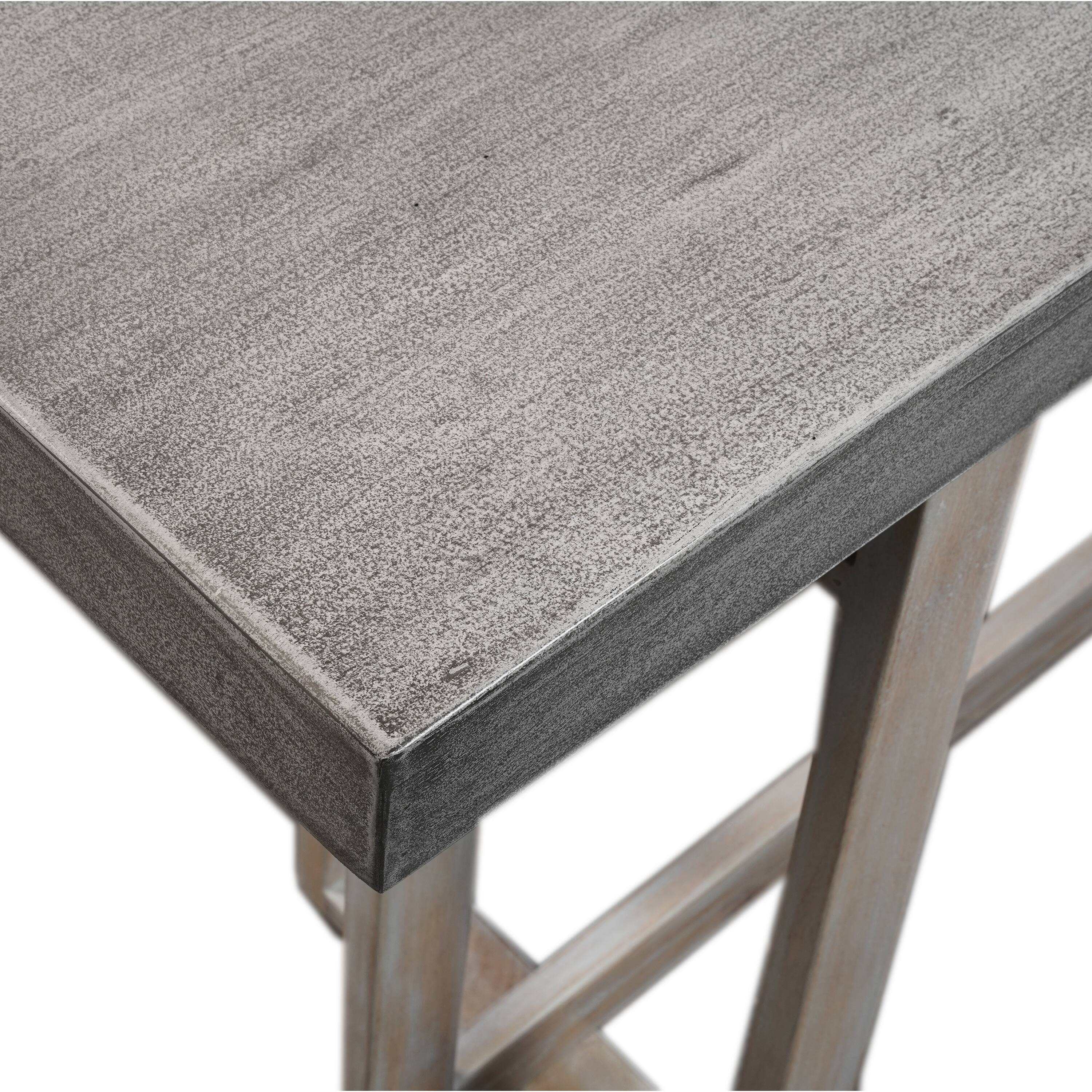 Alt View 5. Manhattan Lane - 59 Inch Artisan Sideboard Console Table with Geometric Interlocked Base - Gray.