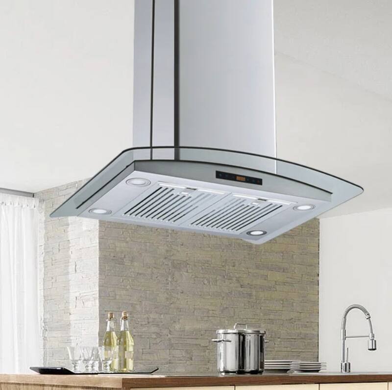 Angle. Winflo - Winflo 36 inch Convertible 500-CFM Stainless Steel Island Range Hood - Stainless Steel.