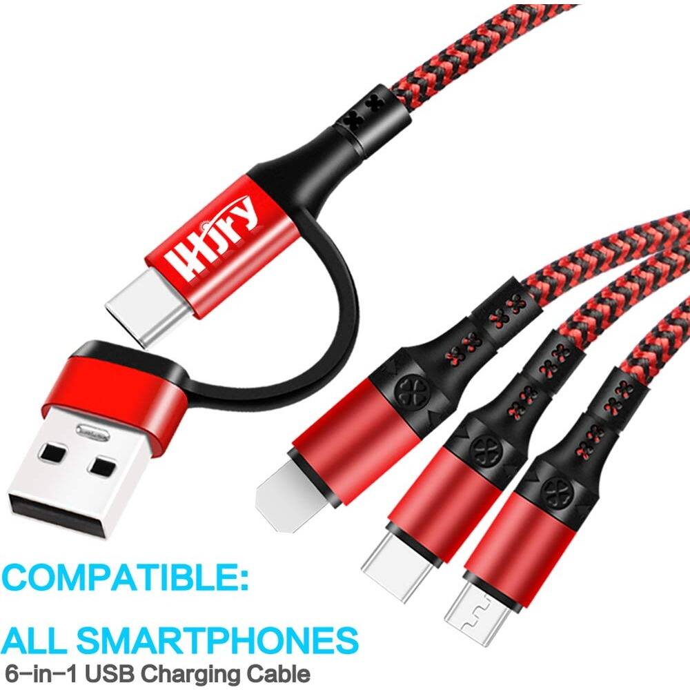 COMPATIBLE:  
ALL SMARTPHONES  
6-in-1 USB Charging Cable