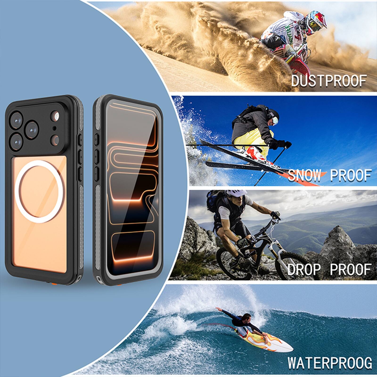 DUSTPROOF SNOW PROOF DROP PROOF WATERPROOF