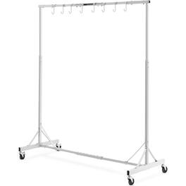 VEVOR - Painting Rack, 5 ft-7 ft Adjustable Height, 66 lbs Capacity Automotive Paint Rack Stand, 8 Hooks Painting Drying Rack - White
