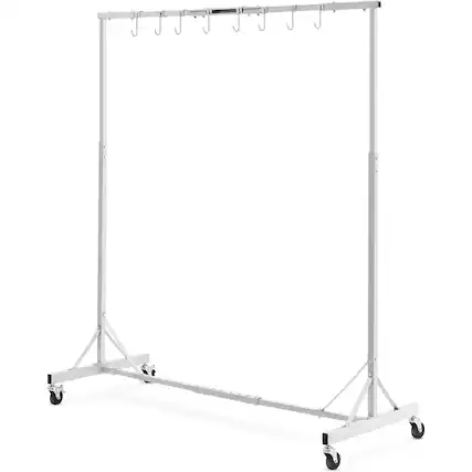 Front. VEVOR - Painting Rack, 5 ft-7 ft Adjustable Height, 66 lbs Capacity Automotive Paint Rack Stand, 8 Hooks Painting Drying Rack - White.