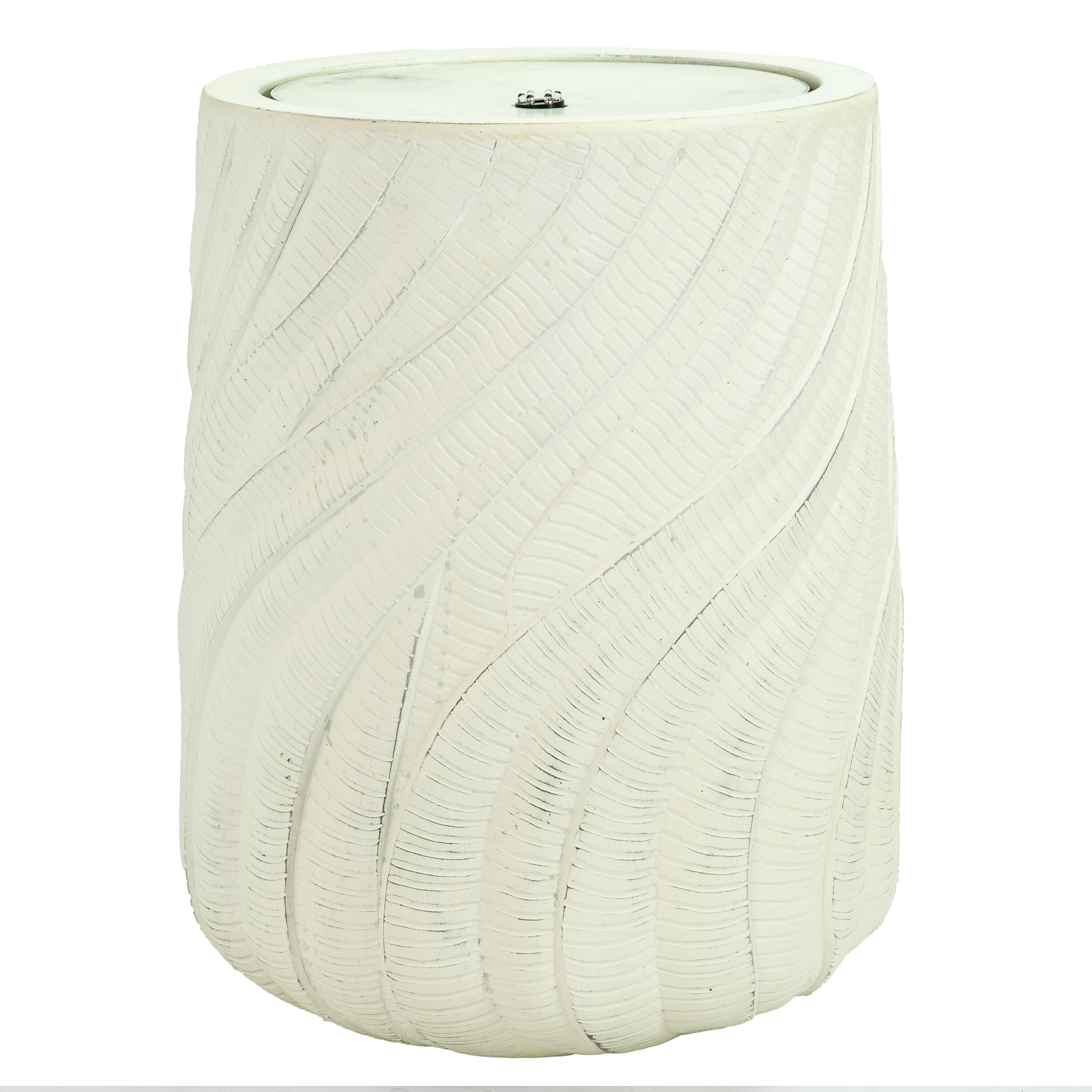 Sunnydaze - Textured Spiral Outdoor Bubble Fountain with LED Light - White price history on PriceWatchPro
