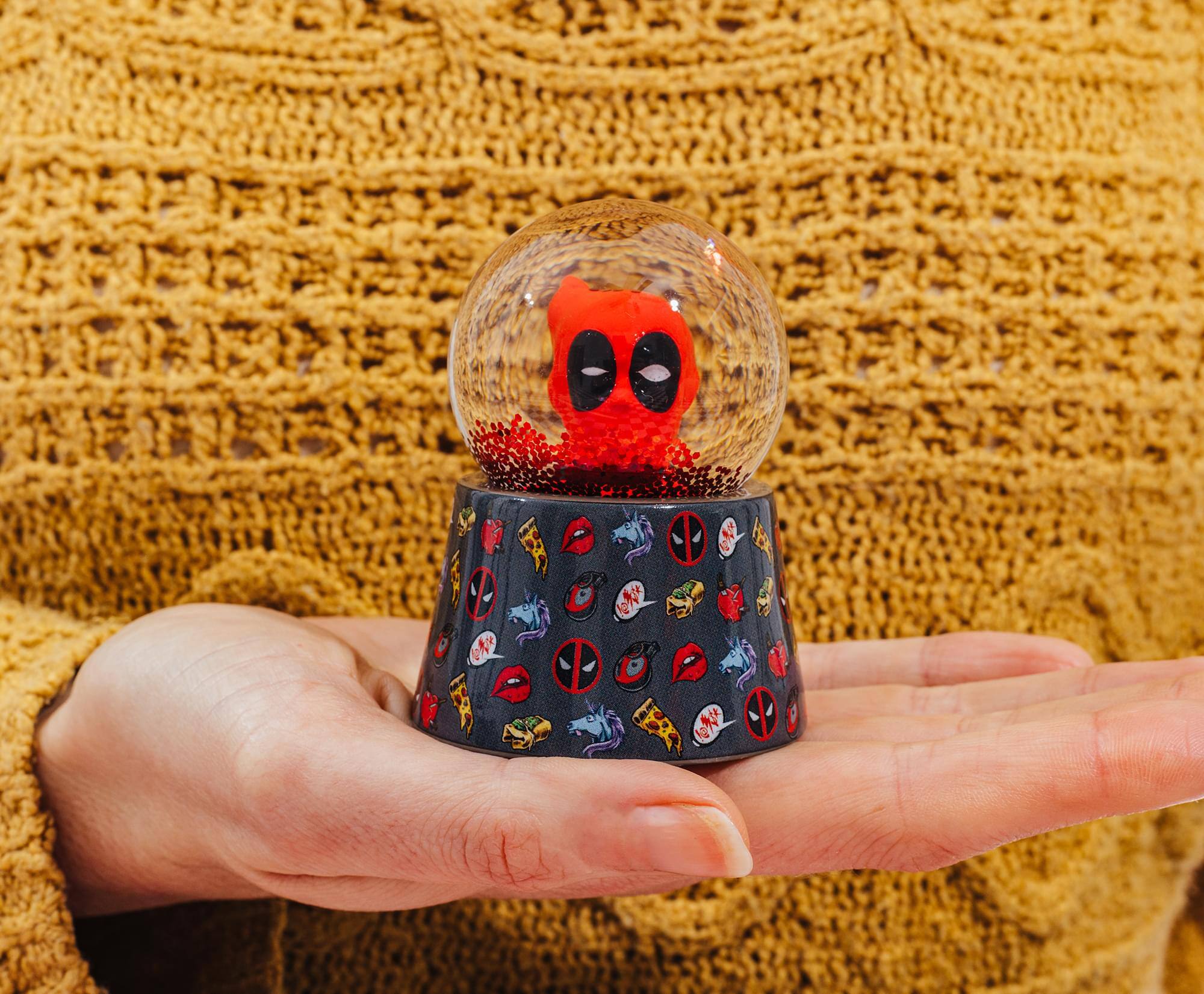 Alt View 3. Marvel - Marvel Deadpool 3-Inch Mini Light-Up Snow Globe - Red.