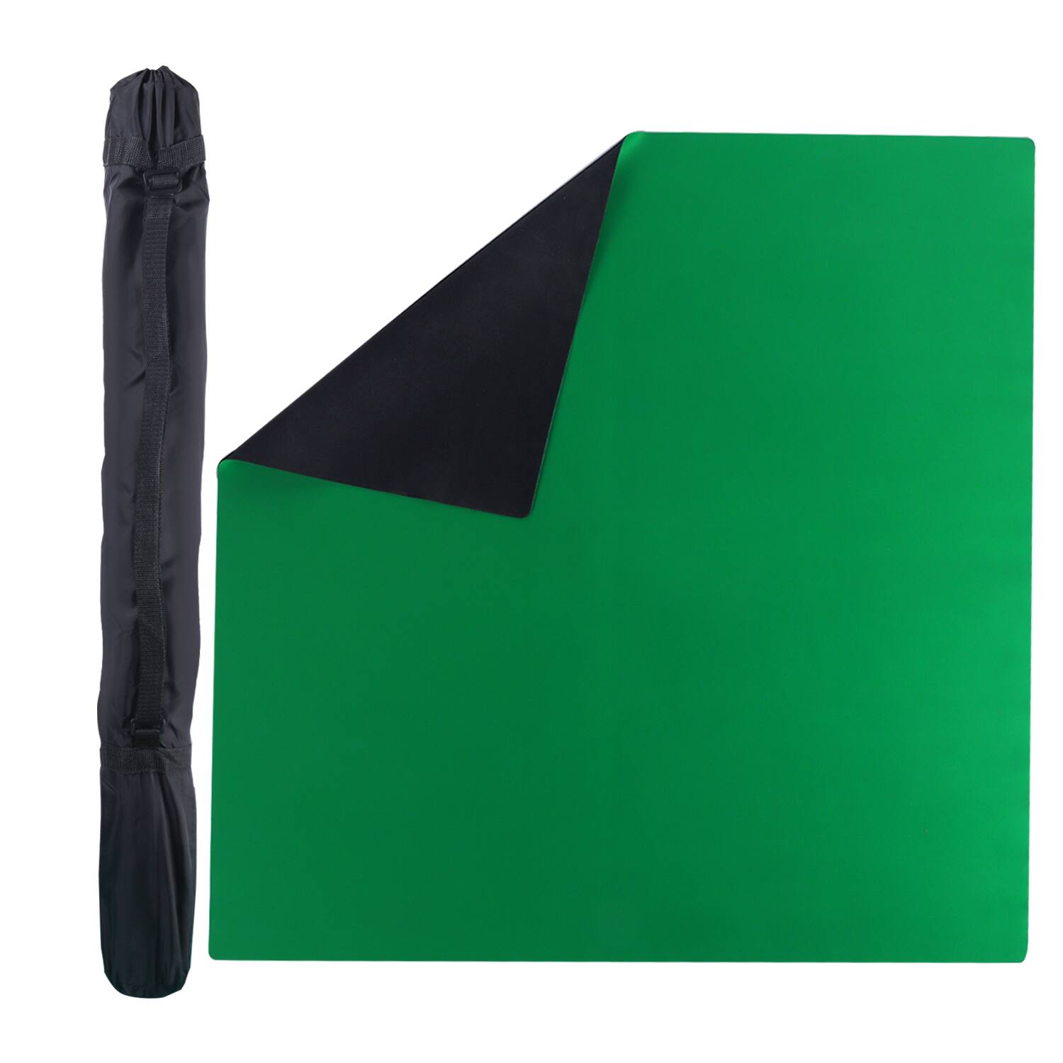 Front. GSE Games & Sports Expert - 32"x32" Rubber Anti-Slip Playmat with Carrying Bag for Mahjong, Dominoes, Board Game - Blue - Green.