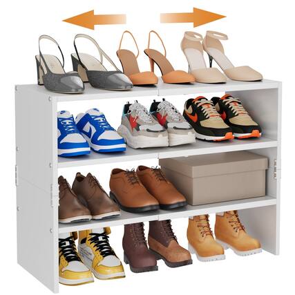 Front. Refined Abode Design - Shoe Rack Storage Shelf Organizer Rack Durable Sturdy Modern Home Household Essential Item Solution Design - White 1 PACK(3-Tier).