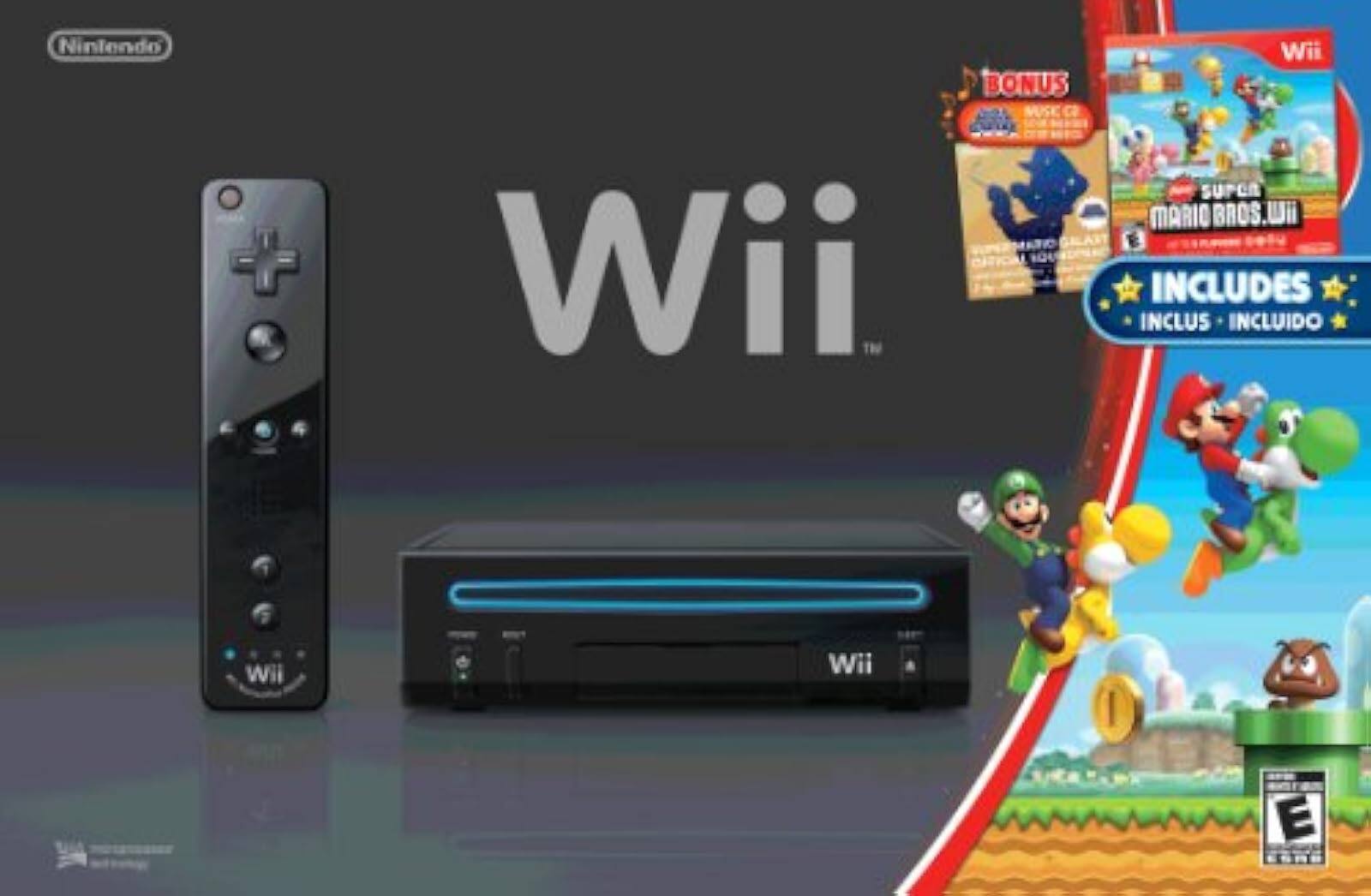 Nintendo Wii  
BONUS  
Super Mario Bros. Wii  
INCLUDES  
INCLUS  
INCLUIDO
