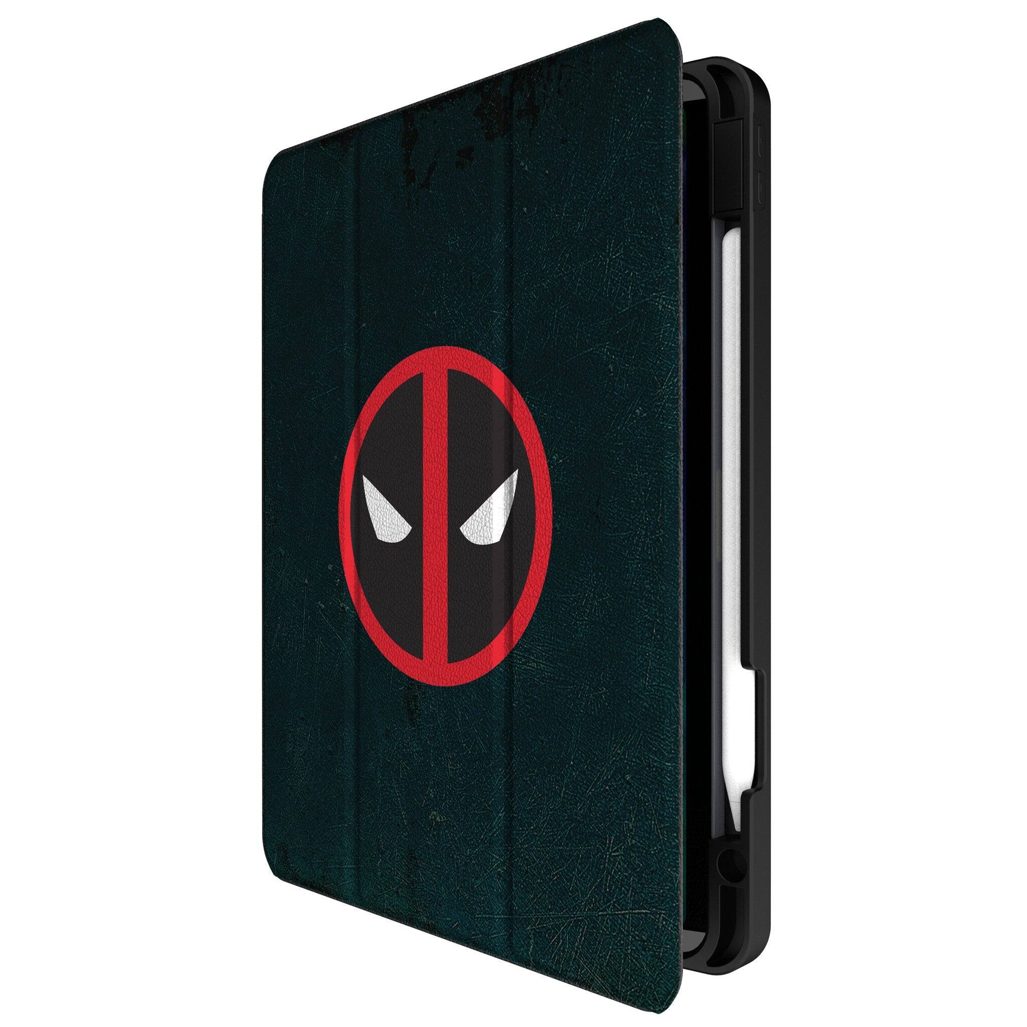 Angle. Keyscaper - Marvel Badge Tablet Case - Apple iPad Pro 12.9in (6th/5th Gen) - Deadpool 1.