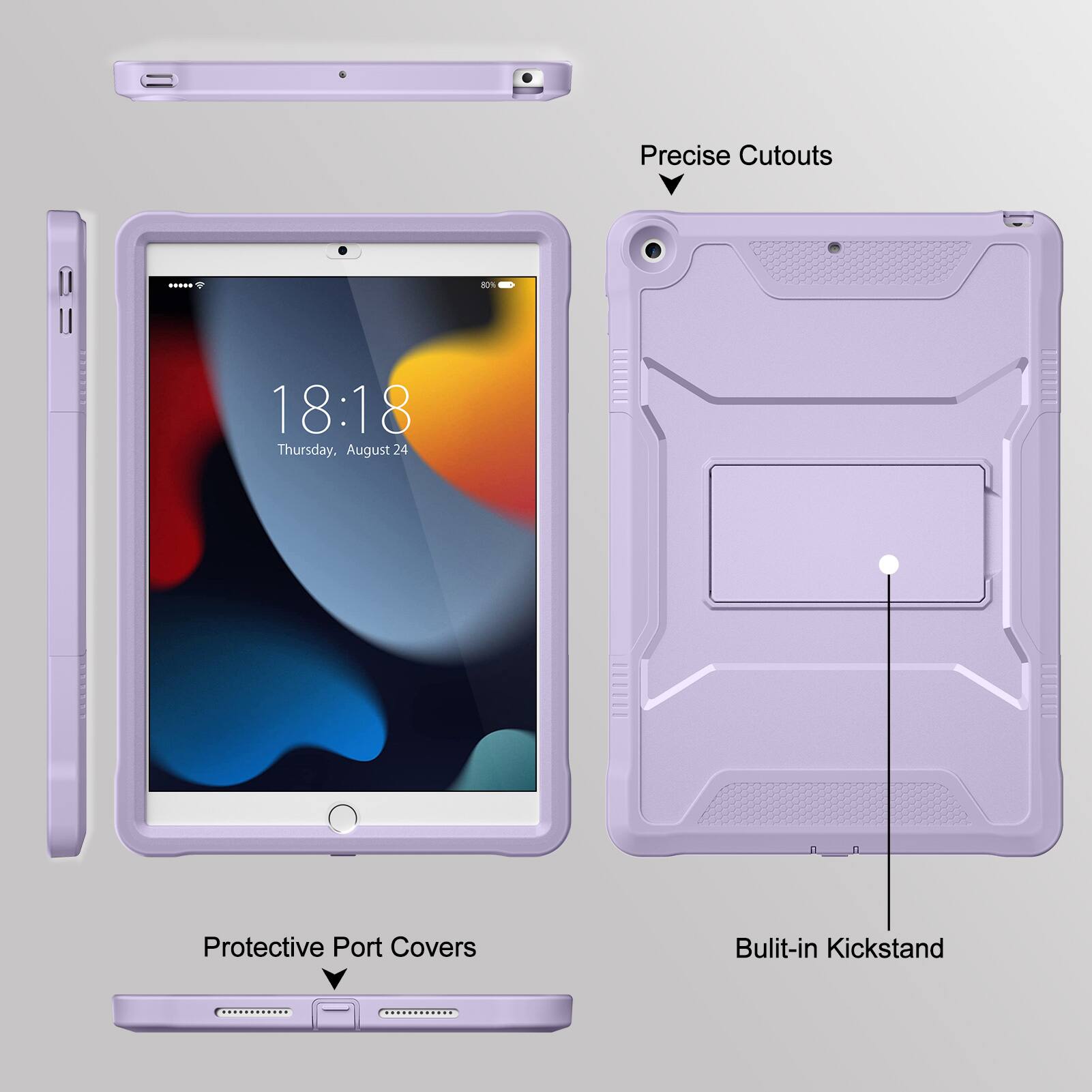 Precise Cutouts  
Protective Port Covers  
Built-in Kickstand